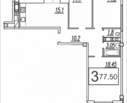 3-комнатная квартира площадью 77.5 кв.м, Садовая, 14 | цена 3 381 050 руб. | www.metrprice.ru