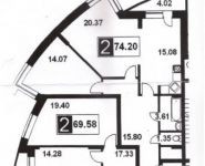 2-комнатная квартира площадью 71 кв.м, Бабакина ул., 15 | цена 6 700 000 руб. | www.metrprice.ru