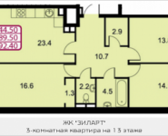 3-комнатная квартира площадью 92.45 кв.м в ЖК "Зиларт", Автозаводская, 23, корп.3 | цена 17 790 893 руб. | www.metrprice.ru