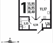 1-комнатная квартира площадью 38.4 кв.м, Нововатутинский проспект, 10/1 | цена 3 586 560 руб. | www.metrprice.ru
