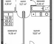 1-комнатная квартира площадью 50.5 кв.м, Автозаводская ул., 23к1 | цена 11 123 881 руб. | www.metrprice.ru