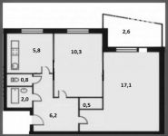 2-комнатная квартира площадью 45 кв.м, Сталеваров ул., 10К1 | цена 6 200 000 руб. | www.metrprice.ru