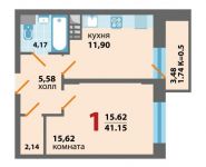 1-комнатная квартира площадью 41.15 кв.м, улица Тайнинская, д.20 | цена 3 950 400 руб. | www.metrprice.ru