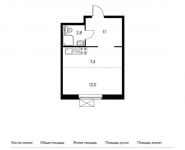 1-комнатная квартира площадью 29.3 кв.м,  | цена 2 771 780 руб. | www.metrprice.ru