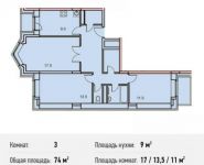 3-комнатная квартира площадью 74 кв.м, Потаповская Роща ул., 1К1 | цена 9 735 000 руб. | www.metrprice.ru