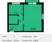 1-комнатная квартира площадью 42 кв.м, Шоссейная ул., 1 | цена 2 333 800 руб. | www.metrprice.ru