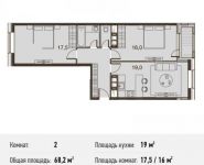 2-комнатная квартира площадью 68.2 кв.м, Ясеневая ул., 14С8 | цена 8 252 200 руб. | www.metrprice.ru