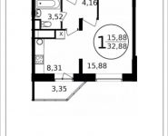 1-комнатная квартира площадью 32 кв.м, Просвещения ул., 13К1 | цена 2 696 160 руб. | www.metrprice.ru