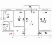 3-комнатная квартира площадью 55.4 кв.м, Гарибальди ул., 29К1 | цена 1 850 000 000 руб. | www.metrprice.ru