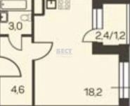 1-комнатная квартира площадью 27 кв.м, Хлебозаводская улица, 10 | цена 2 170 000 руб. | www.metrprice.ru