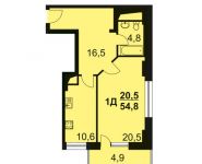 1-комнатная квартира площадью 55 кв.м, улица 1-й Ударной Армии, 95 | цена 2 750 000 руб. | www.metrprice.ru