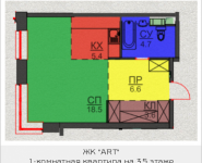 1-комнатная квартира площадью 38.8 кв.м, Авангардная, корп.5 | цена 5 082 800 руб. | www.metrprice.ru