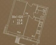 1-комнатная квартира площадью 33.4 кв.м в ЖК "Пятницкие Кварталы", Пятницкие Кварталы мкр | цена 2 723 686 руб. | www.metrprice.ru