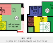 3-комнатная квартира площадью 67.2 кв.м, Авангардная, корп.5 | цена 7 728 000 руб. | www.metrprice.ru