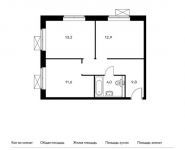 2-комнатная квартира площадью 51.5 кв.м, Внуково п, Летчика Грицевца ул, 3с2 | цена 4 202 400 руб. | www.metrprice.ru