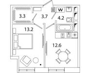 1-комнатная квартира площадью 37.1 кв.м, Рязанский проспект, д.влд 2 | цена 6 189 430 руб. | www.metrprice.ru