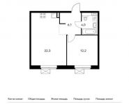 1-комнатная квартира площадью 44.6 кв.м,  | цена 4 299 440 руб. | www.metrprice.ru
