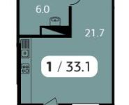 1-комнатная квартира площадью 33.1 кв.м, Красный Октябрь ул., 5 | цена 2 295 000 руб. | www.metrprice.ru