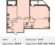 3-комнатная квартира площадью 104.9 кв.м, Можайское ш., 38 | цена 10 385 100 руб. | www.metrprice.ru