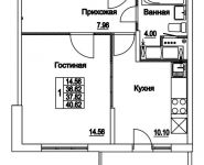 1-комнатная квартира площадью 37.82 кв.м, 2-я Муравская | цена 5 241 852 руб. | www.metrprice.ru