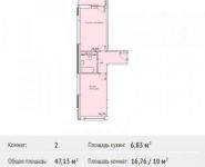 2-комнатная квартира площадью 47.1 кв.м, улица Степана Разина, 2 | цена 2 592 150 руб. | www.metrprice.ru