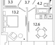 1-комнатная квартира площадью 37.1 кв.м, Рязанский проспект, 2, корп.M7 | цена 5 987 494 руб. | www.metrprice.ru