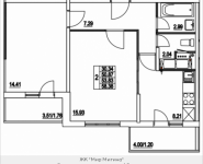 2-комнатная квартира площадью 58.38 кв.м, 2-я Муравская, корп.7 | цена 6 908 407 руб. | www.metrprice.ru