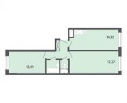 2-комнатная квартира площадью 54.8 кв.м, Крымская улица, 15 | цена 4 149 117 руб. | www.metrprice.ru