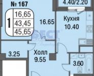 1-комнатная квартира площадью 47 кв.м, Смольная улица, 47А | цена 8 650 000 руб. | www.metrprice.ru