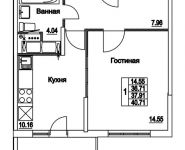 1-комнатная квартира площадью 37.91 кв.м, 2-я Муравская | цена 5 101 472 руб. | www.metrprice.ru