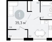 1-комнатная квартира площадью 35.3 кв.м в ЖК «Эко Видное 2.0», деревня Сапроново, 27 | цена 3 140 000 руб. | www.metrprice.ru