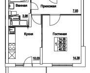 1-комнатная квартира площадью 37.52 кв.м, 2-я Муравская | цена 5 200 272 руб. | www.metrprice.ru