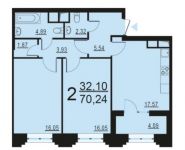 2-комнатная квартира площадью 70 кв.м, Берзарина ул., 28С4 | цена 13 149 701 руб. | www.metrprice.ru