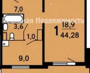 1-комнатная квартира площадью 44 кв.м, Тихонравова ул. (Юбилейный мкр) | цена 2 950 000 руб. | www.metrprice.ru