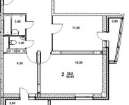 2-комнатная квартира площадью 58 кв.м, Центральная ул., 8 | цена 4 200 000 руб. | www.metrprice.ru