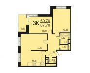 3-комнатная квартира площадью 87 кв.м, Внутренний пр., 8С3 | цена 16 710 689 руб. | www.metrprice.ru