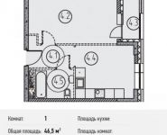 1-комнатная квартира площадью 46.5 кв.м, Ленинградский просп., 31 | цена 8 852 298 руб. | www.metrprice.ru