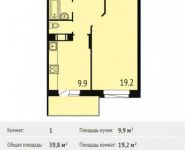 1-комнатная квартира площадью 39.8 кв.м, Лермонтова ул, 10к1 | цена 2 995 200 руб. | www.metrprice.ru