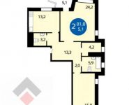 2-комнатная квартира площадью 81.8 кв.м, Дениса Давыдова ул., 10 | цена 5 520 000 руб. | www.metrprice.ru
