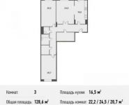 3-комнатная квартира площадью 128.4 кв.м, Юбилейный пр-т, 44А | цена 11 750 550 руб. | www.metrprice.ru