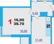 1-комнатная квартира площадью 39.7 кв.м, переулок Рупасовский 2-й, д.4к4 | цена 3 600 000 руб. | www.metrprice.ru