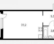 1-комнатная квартира площадью 23.2 кв.м, Совхозная улица, 11 | цена 3 945 000 руб. | www.metrprice.ru