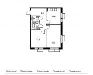 2-комнатная квартира площадью 51.6 кв.м, жилой комплекс Саларьево Парк, к13/1 | цена 7 425 240 руб. | www.metrprice.ru