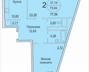 2-комнатная квартира площадью 77.39 кв.м, Садовая, 3, корп.1Б | цена 4 220 000 руб. | www.metrprice.ru