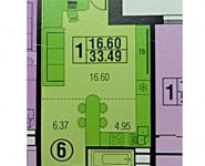 1-комнатная квартира площадью 33.5 кв.м в ЖК "Октябрь", Ленина ул., 25 | цена 2 990 000 руб. | www.metrprice.ru