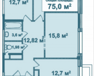 3-комнатная квартира площадью 75 кв.м, Парусная, 3 | цена 6 627 431 руб. | www.metrprice.ru