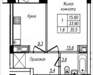 1-комнатная квартира площадью 35.5 кв.м, Просвещения ул. | цена 2 129 050 руб. | www.metrprice.ru