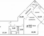 2-комнатная квартира площадью 77 кв.м, Народная улица, 23 | цена 5 044 000 руб. | www.metrprice.ru