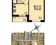 1-комнатная квартира площадью 37 кв.м, Студенческий пр. | цена 2 263 000 руб. | www.metrprice.ru