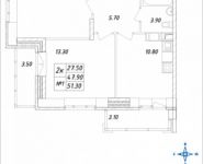 2-комнатная квартира площадью 51.3 кв.м, Горная, 6 | цена 3 457 620 руб. | www.metrprice.ru